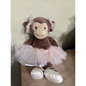 Bukowski Monkey Ballerina Missy 11" Plush Brown Pink Tutu Stuffed Animal Lovey